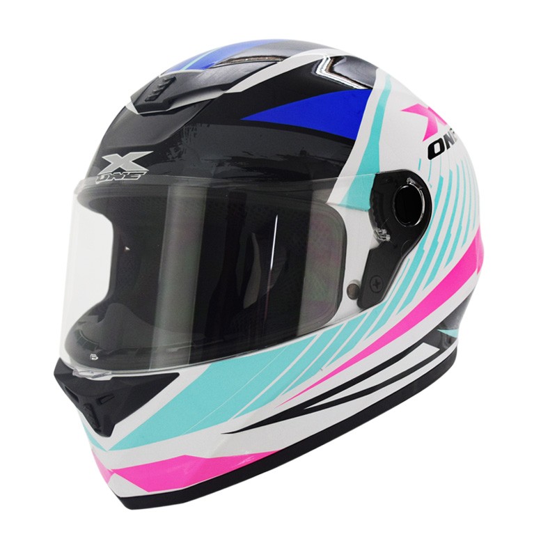 Casco Integral X-one 500 GT Acord Blanco Brillo Terquesa Talla M