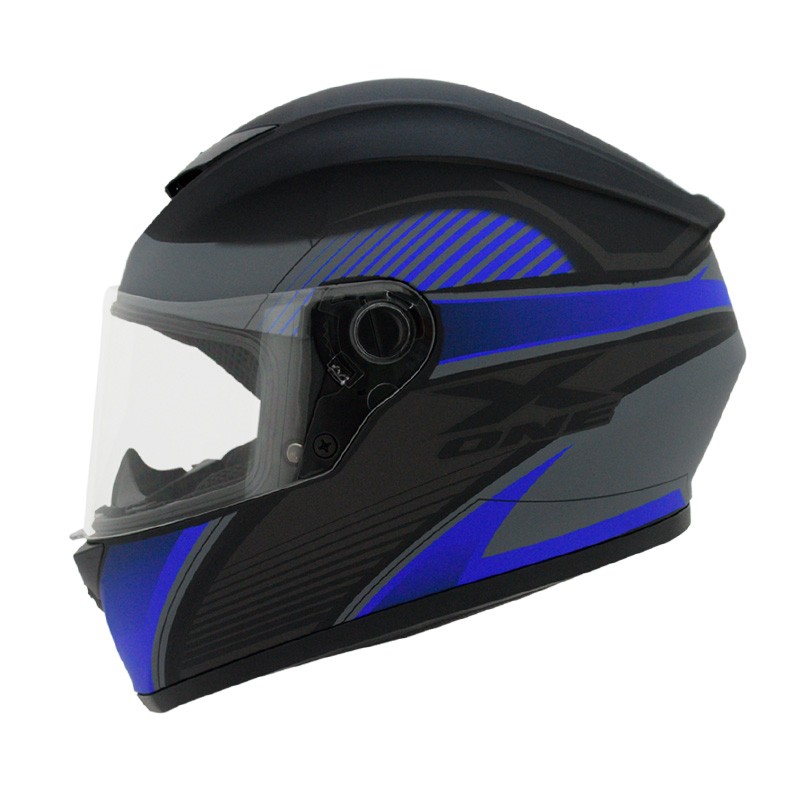 Casco Integral X-one 500 GT Zeto Negro Mate Azul Talla M