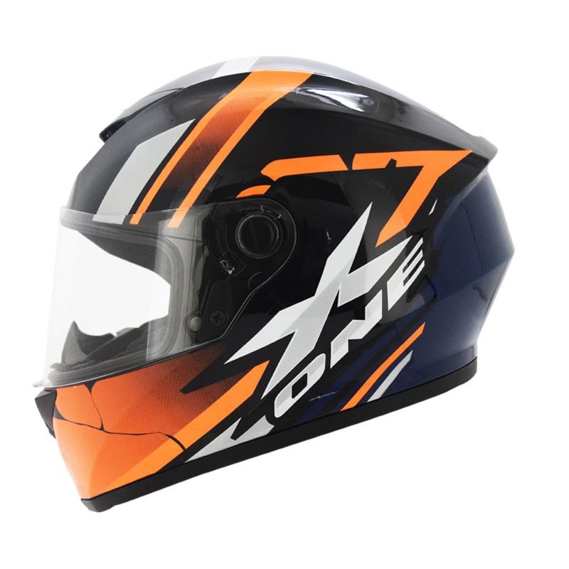 Casco Integral X-one 500 GT Ztep Negro Brillo Naranja Talla M