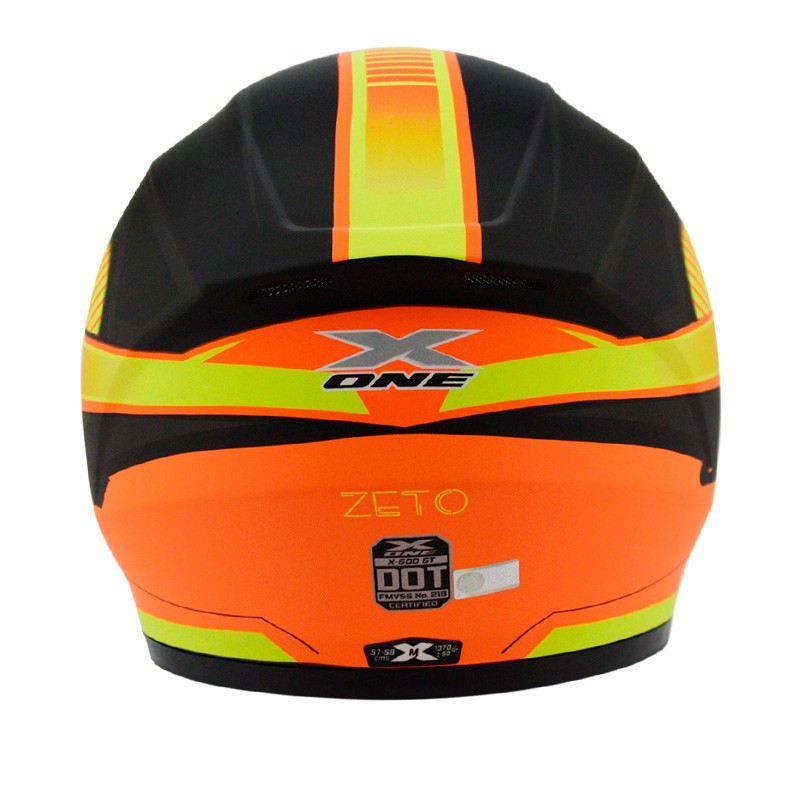 Casco Integral X-one 500 GT Zeto Negro Mate Amarillo Neon Talla L