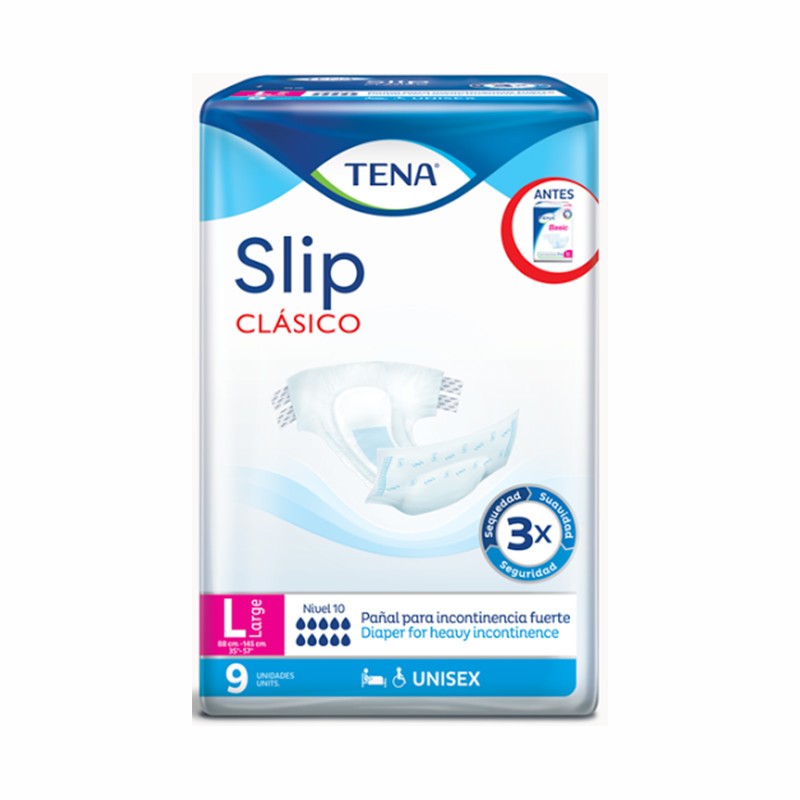 TENA SLIP CLASICO L X 9 UNID