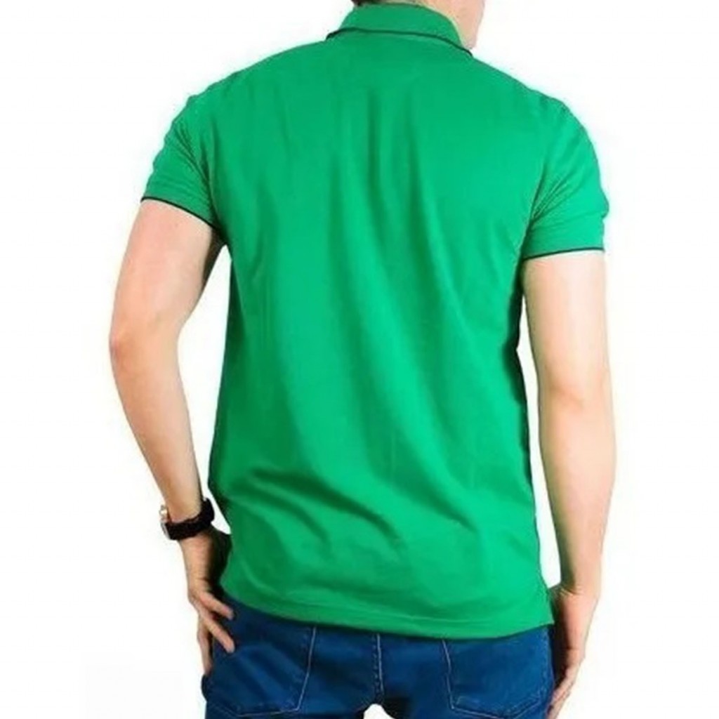 Camiseta Tipo Polo Verde Camisas Escolar Deporte Niños Uniforme