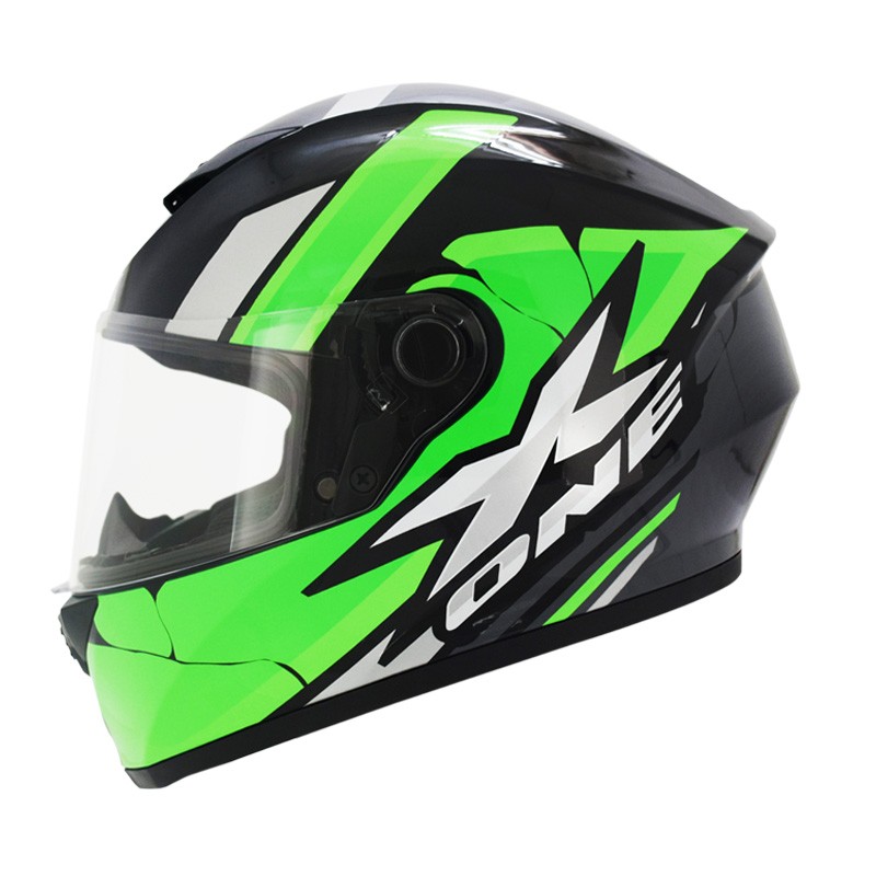 Casco Integral X-one 500 GT Ztep Negro Brillo Verde Talla M