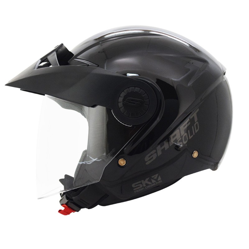 Casco Abierto Shaft 211 Solid Negro Brillo Talla L
