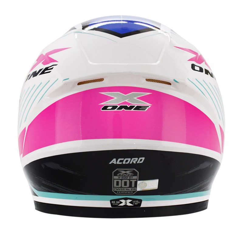 Casco Integral X-one 500 GT Acord Blanco Brillo Terquesa Talla M