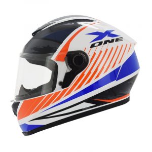 Casco Integral X-one 500 GT Acord Blanco Brillo Naranja Talla XL