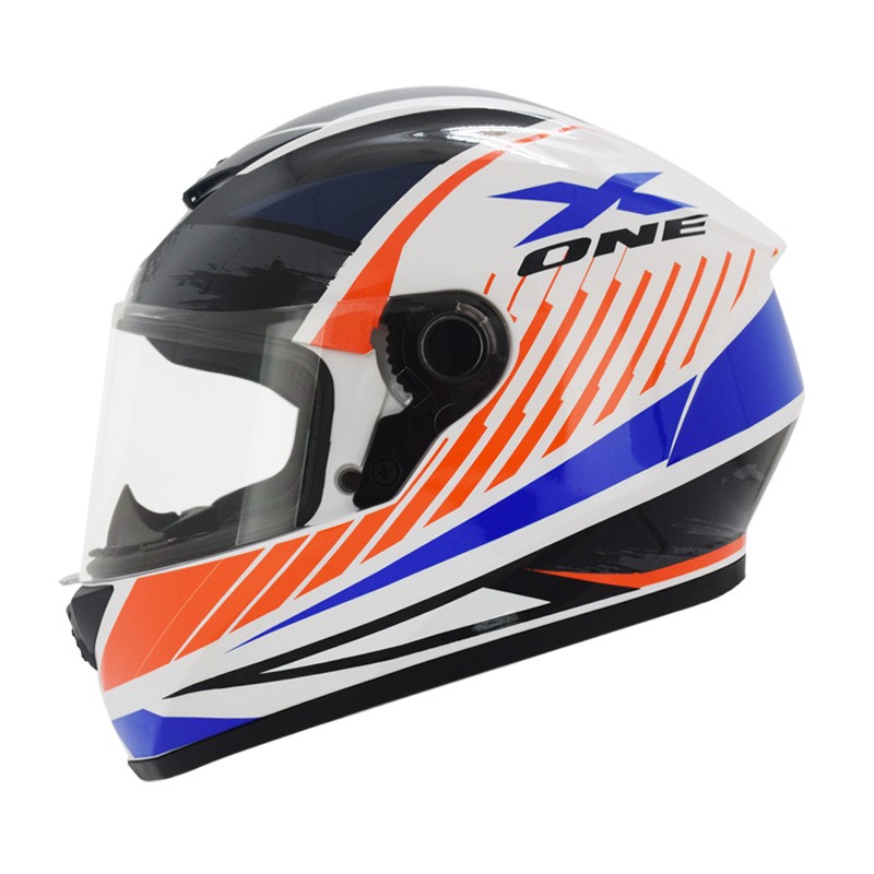 Casco Integral X-one 500 GT Acord Blanco Brillo Naranja Talla XL