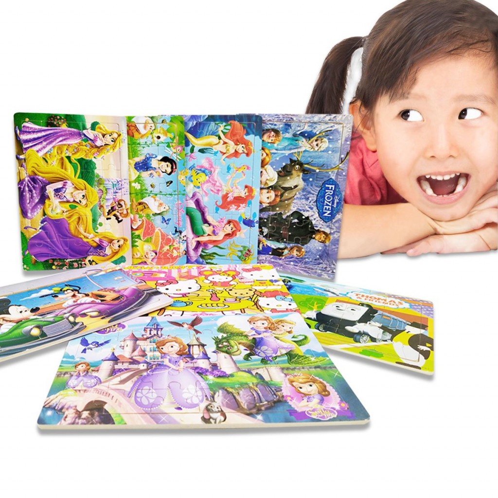 ROMPECABEZAS MADERA PERSONAJES RAPUNZEL JUGUETERÍA NIÑOS NIÑAS