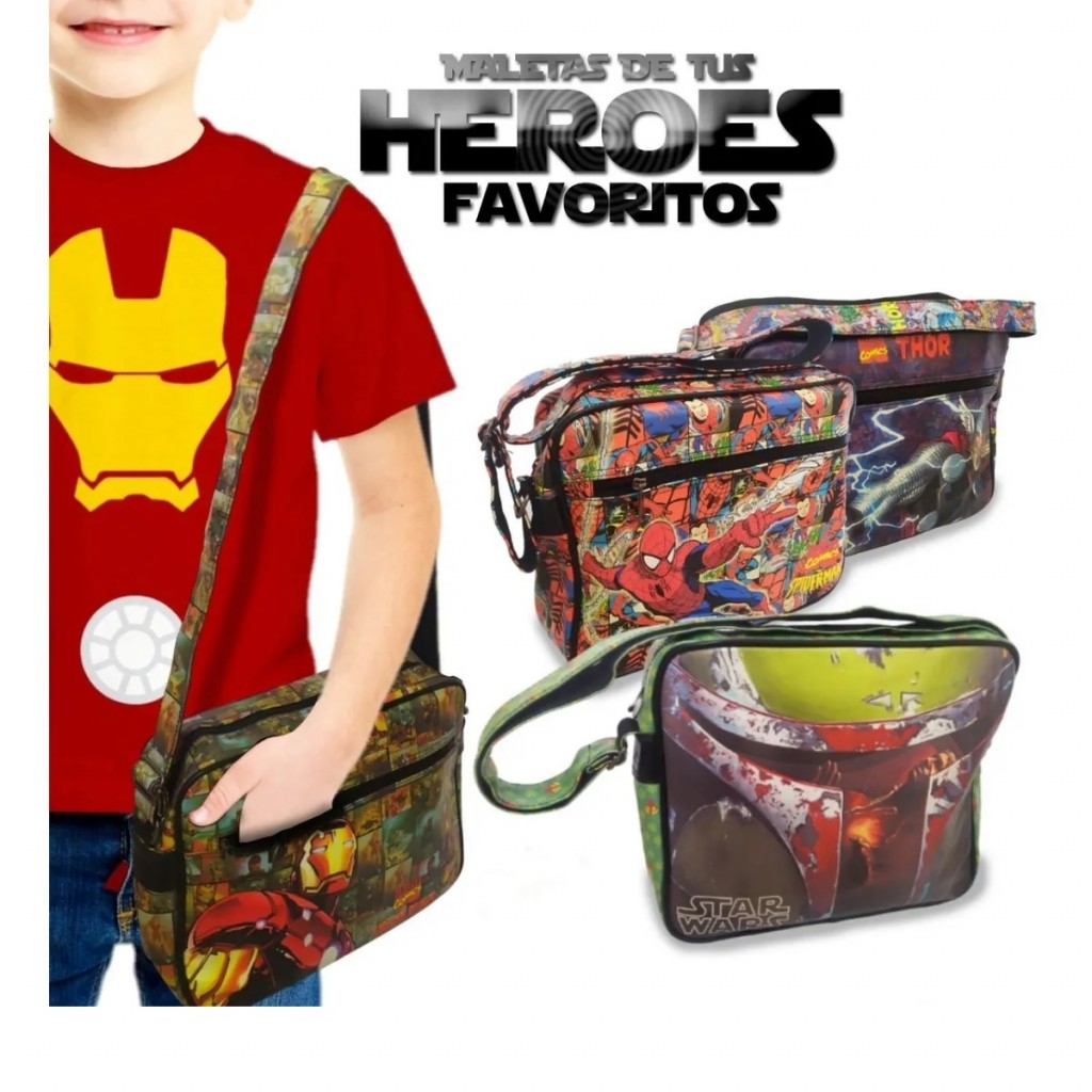 Bolso Manos Libres Super Héroes Maleta Morral Colegial Aironman