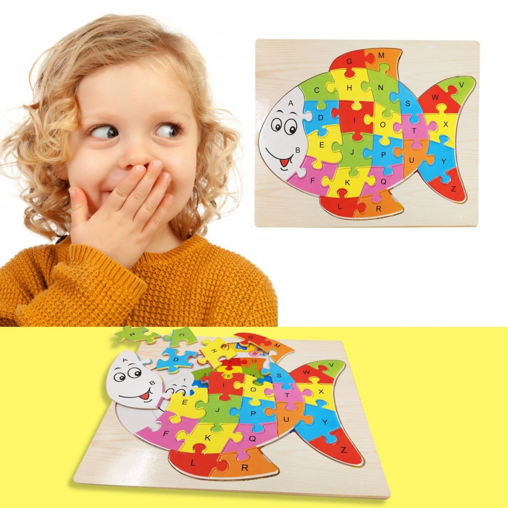 ROMPECABEZAS ANIMALES PEZ ABC DIDÁCTICO JUGUETERÍA APRENDIZAJE