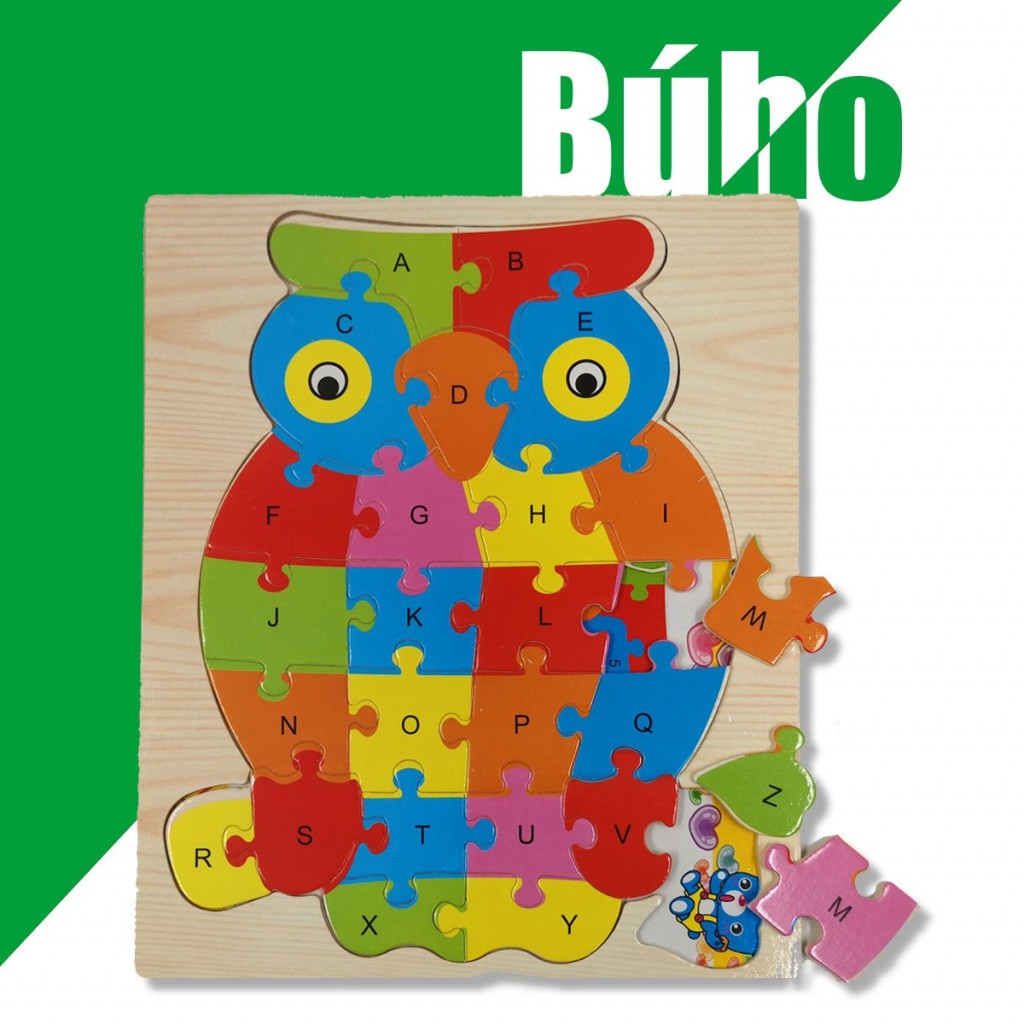 ROMPECABEZAS ANIMALES BUHO ABC DIDÁCTICO JUGUETERÍA APRENDIZAJE