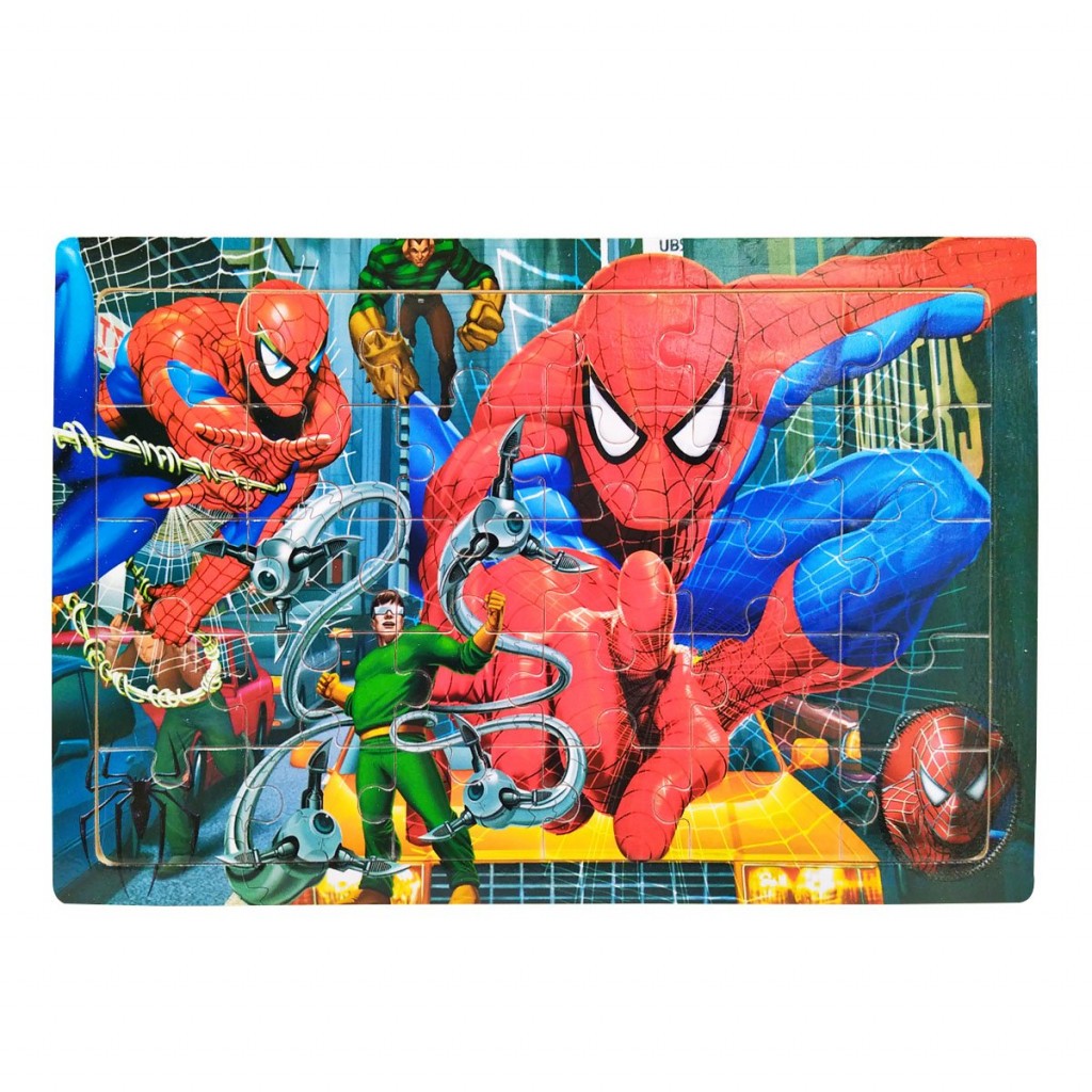 ROMPECABEZAS MADERA PERSONAJES SPIDERMAN DIDÁCTICOS JUGUETERÍA NIÑOS