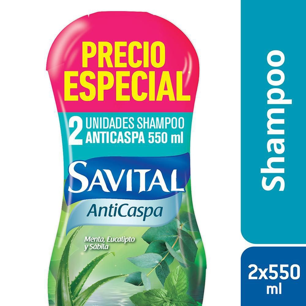 SHAMPOO ANTICASPA SAVITAL*2*550ML