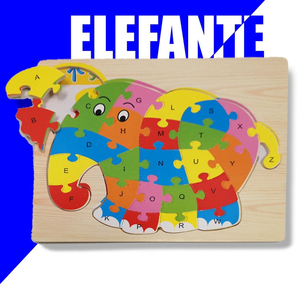 ROMPECABEZAS ANIMALES ELEFANTE ABC DIDÁCTICO JUGUETERÍA APRENDIZAJE