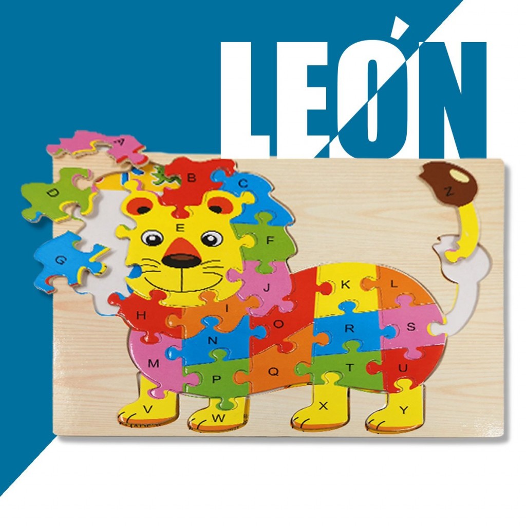 ROMPECABEZAS ANIMALES LEON ABC DIDÁCTICO JUGUETERÍA APRENDIZAJE