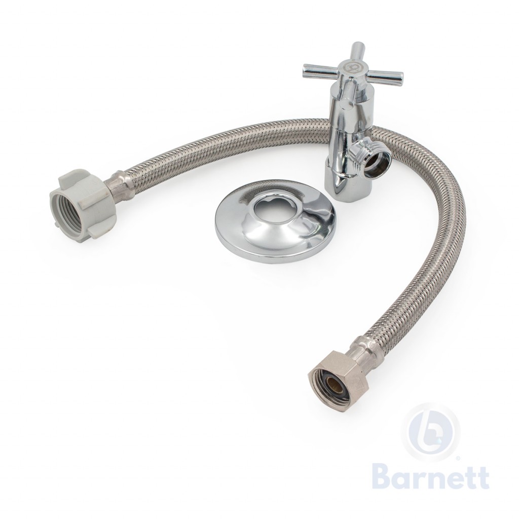 KIT ABASTO METALICO CRUCETA SANITARIO CONECTOR ACERO