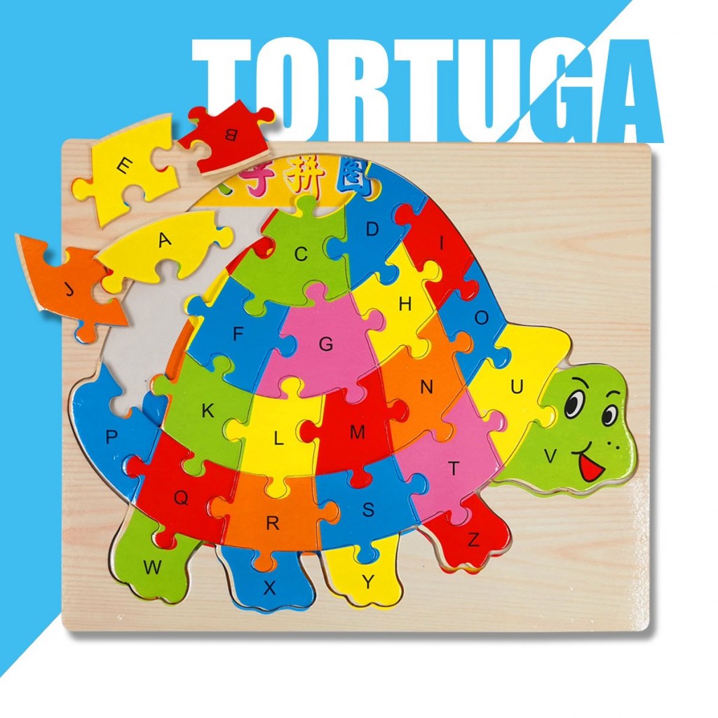 ROMPECABEZAS ANIMALES TORTUGA ABC DIDÁCTICO JUGUETERÍA APRENDIZAJE