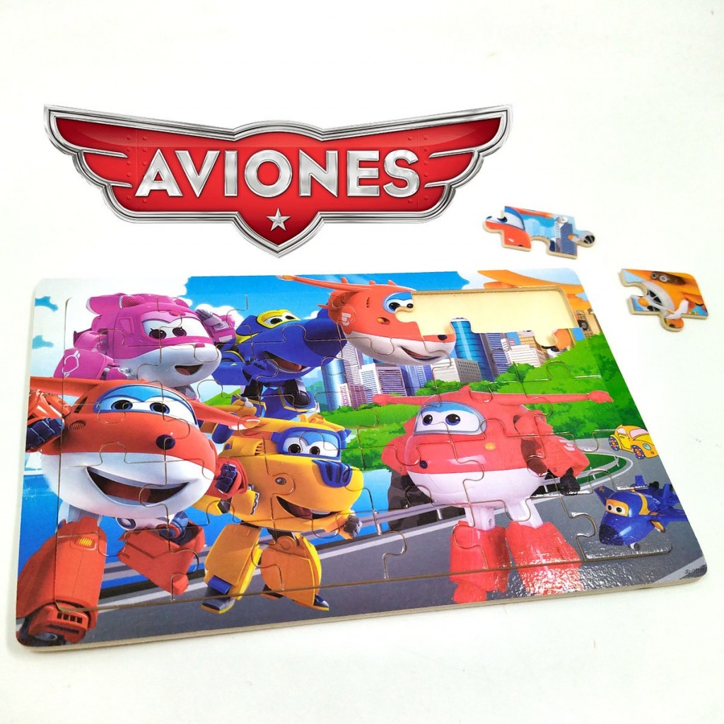 ROMPECABEZAS MADERA PERSONAJES AVIONES JUGUETERÍA NIÑOS