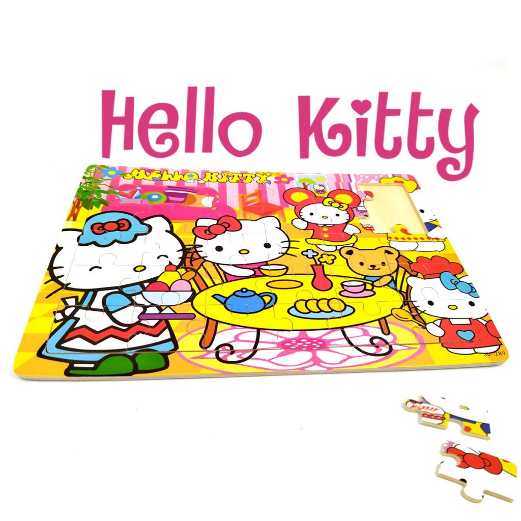 ROMPECABEZAS MADERA PERSONAJES HELLO KITY JUGUETERÍA NIÑOS