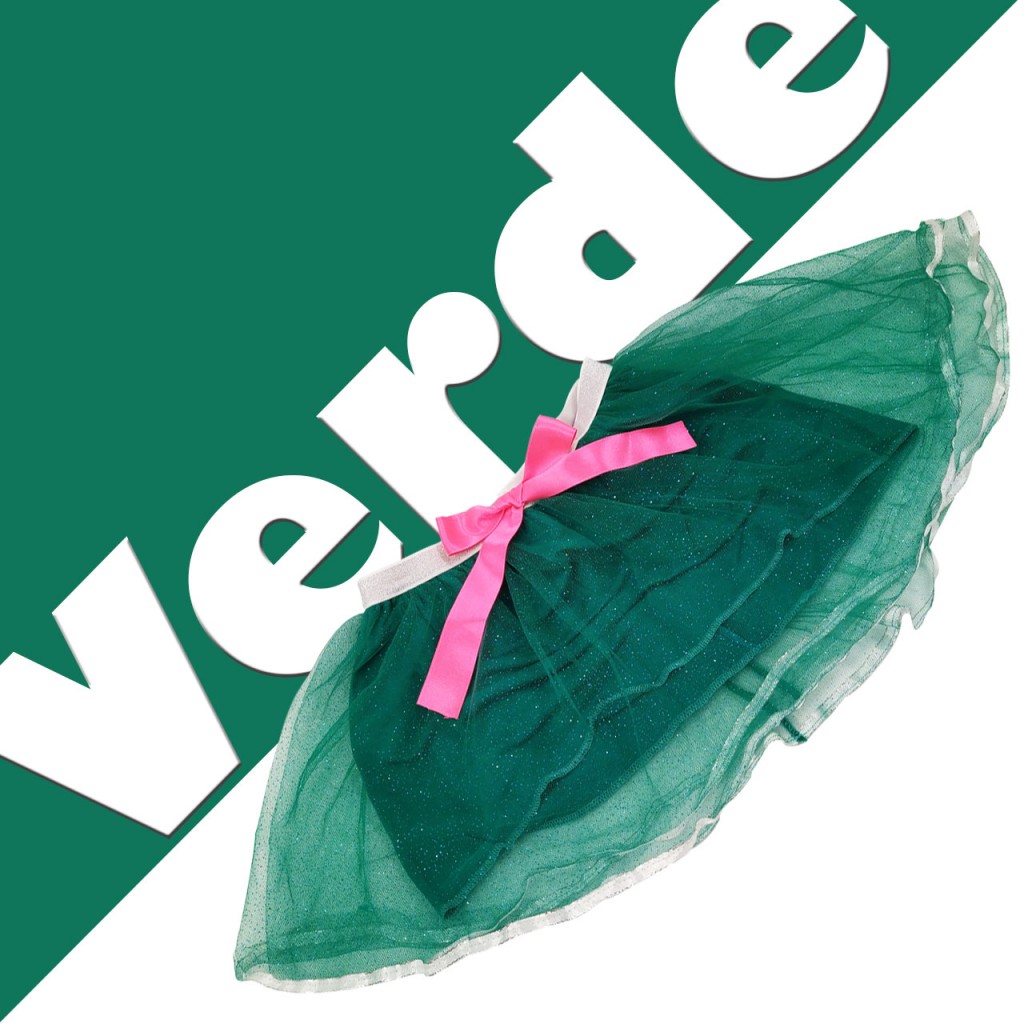 Tutu Falda Niña Fiesta Regalo Ballet Ropa Infantil Color Verde