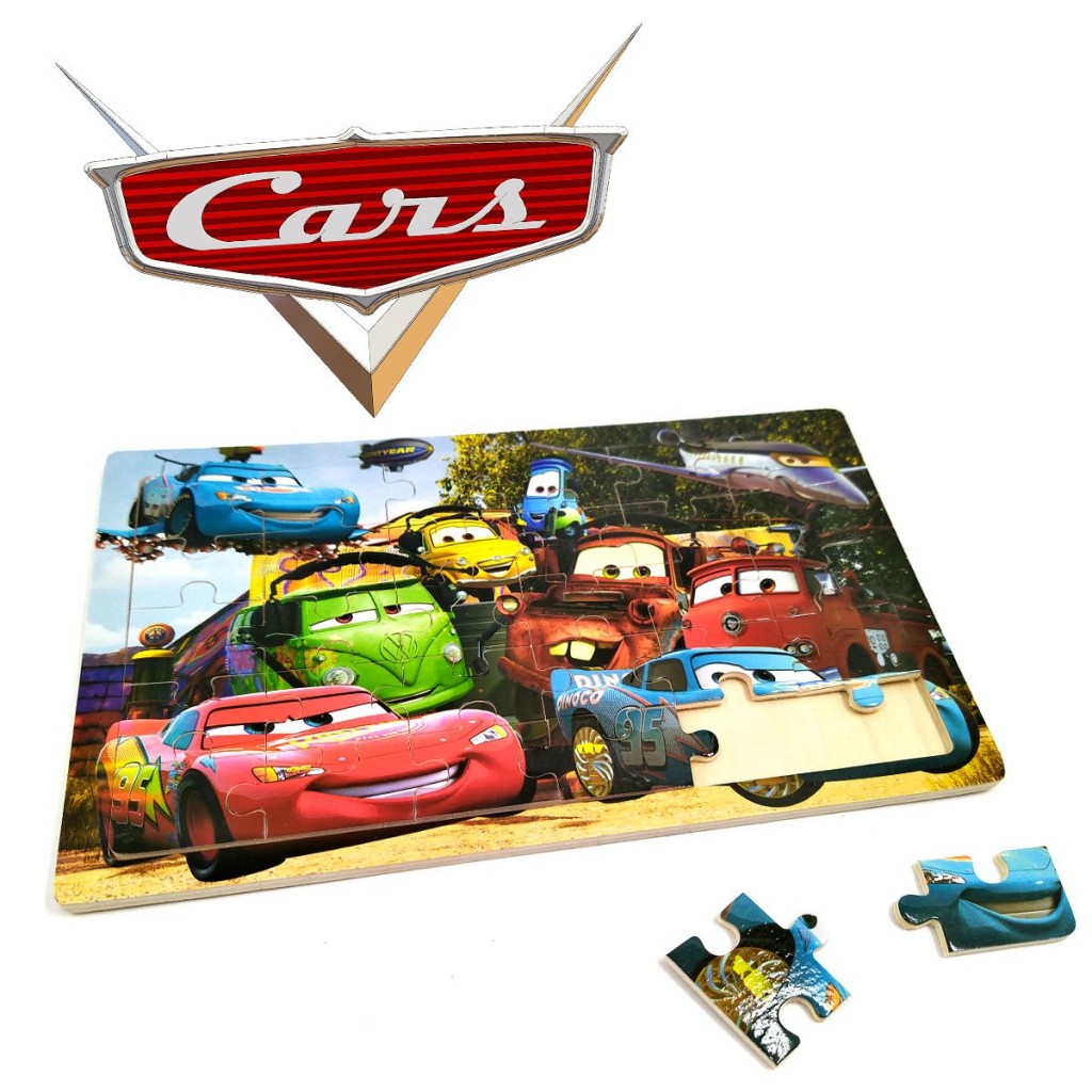 ROMPECABEZAS MADERA PERSONAJES CARS DIDÁCTICOS JUGUETERÍA NIÑOS