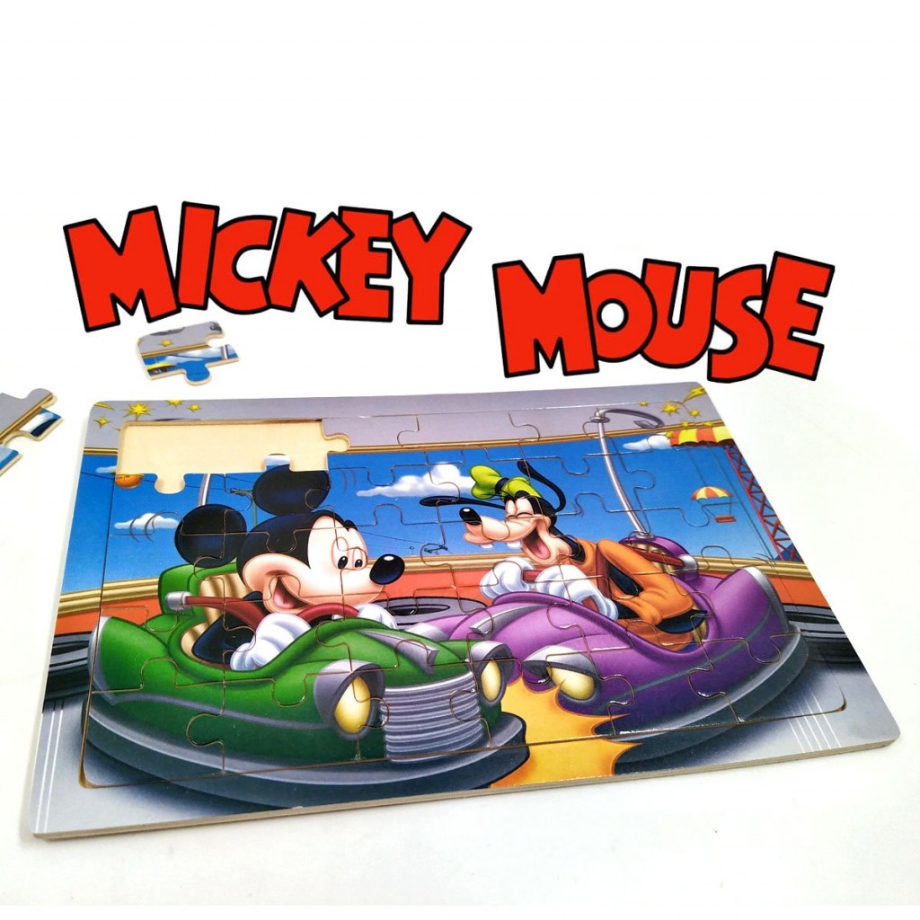 ROMPECABEZAS MADERA PERSONAJES MICKEY MOUSE JUGUETERÍA NIÑOS