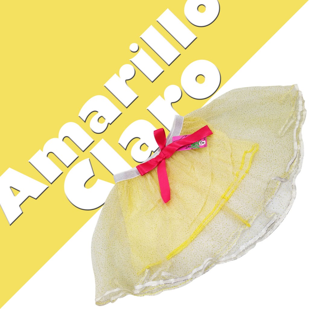 Tutu Falda Niña Fiesta Regalo Ballet Ropa Infantil Color Amarillo Claro