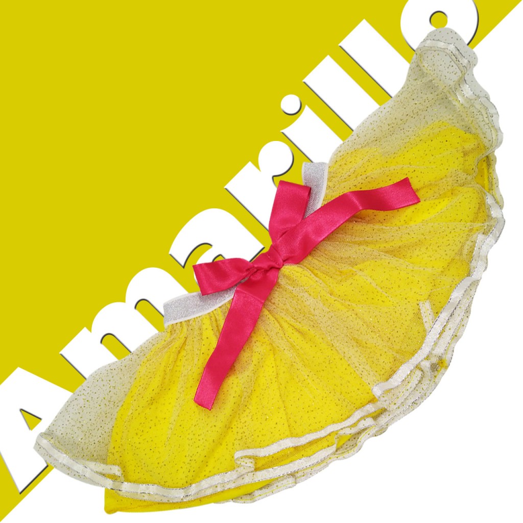 Tutu Falda Niña Fiesta Regalo Ballet Ropa Infantil Color Amarillo