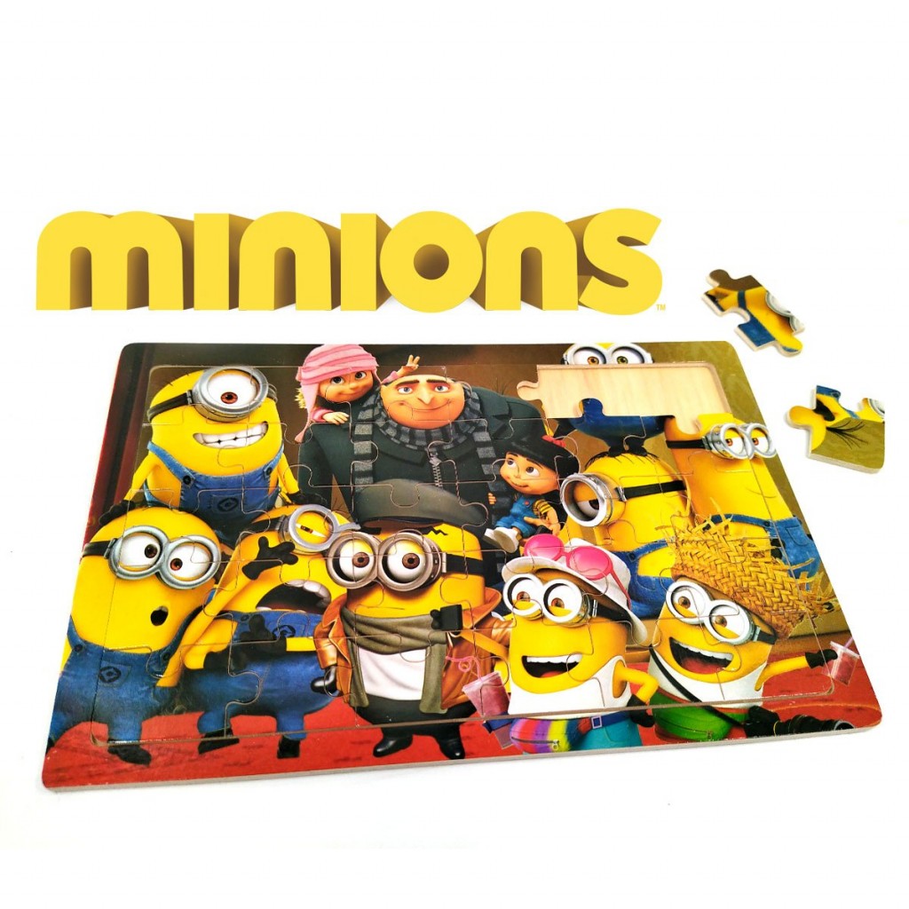 ROMPECABEZAS MADERA PERSONAJES MINIONS JUGUETERÍA NIÑOS