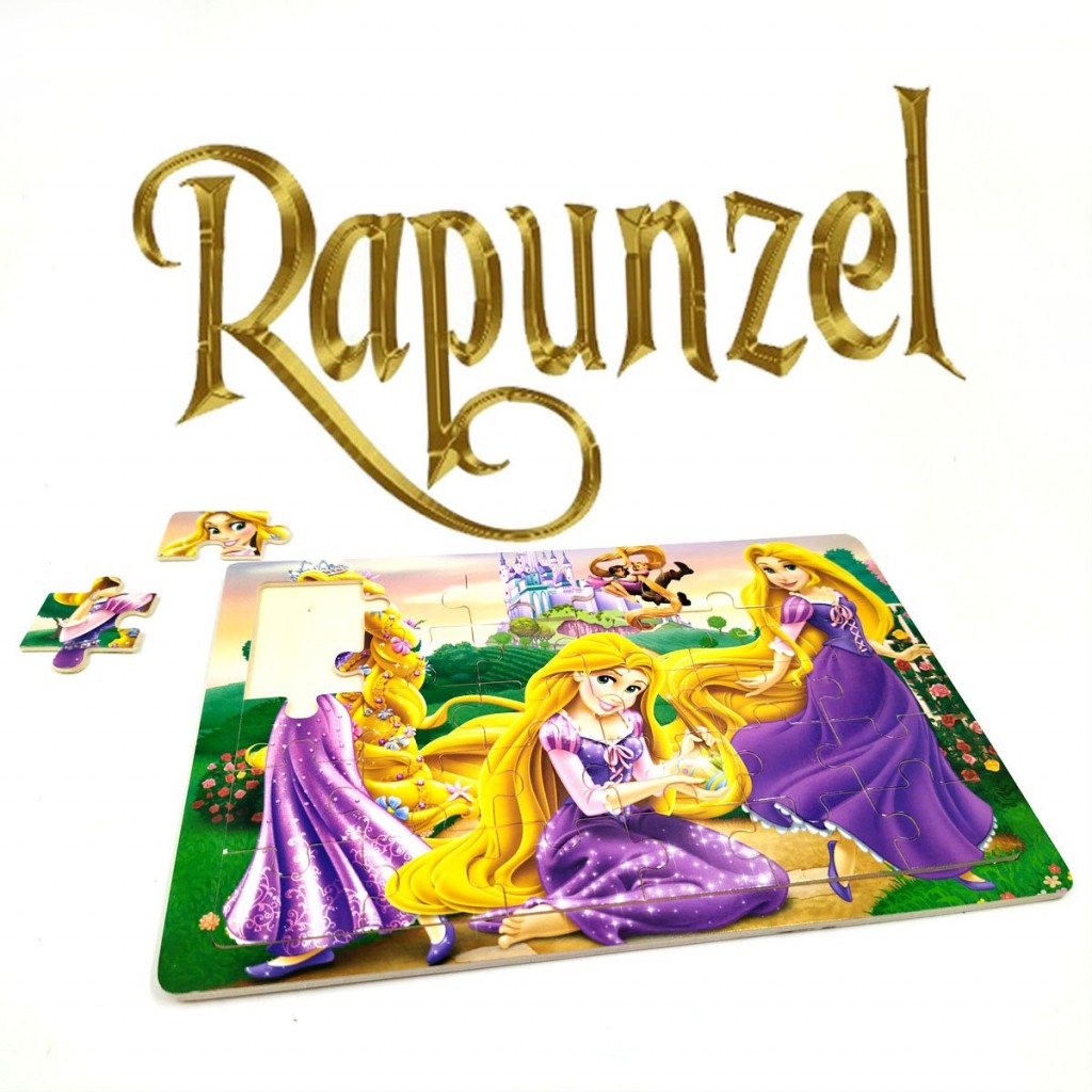 ROMPECABEZAS MADERA PERSONAJES RAPUNZEL JUGUETERÍA NIÑOS NIÑAS