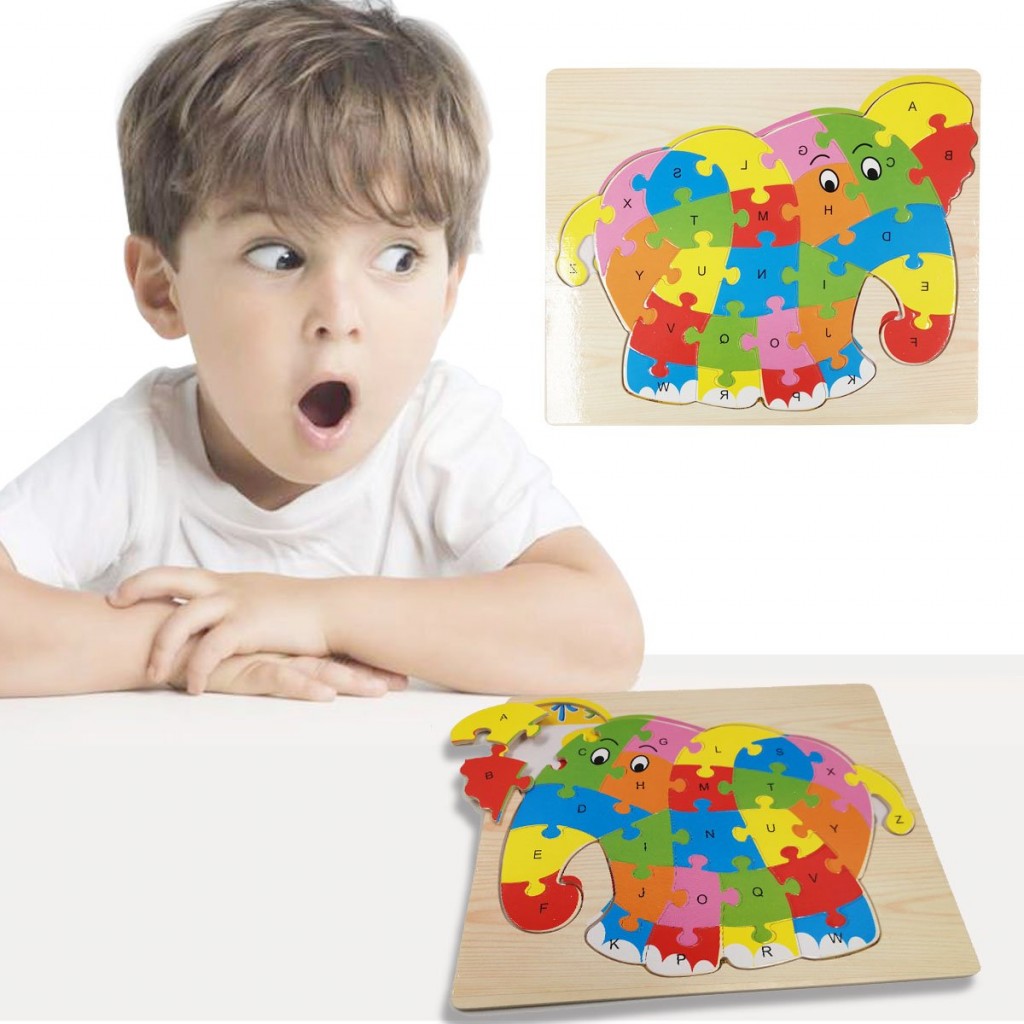 ROMPECABEZAS ANIMALES ELEFANTE ABC DIDÁCTICO JUGUETERÍA APRENDIZAJE