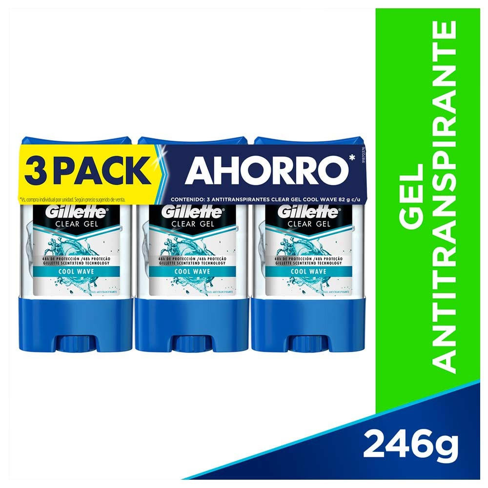 DEO CLEAR GEL  GILLETE X3 x 82GR