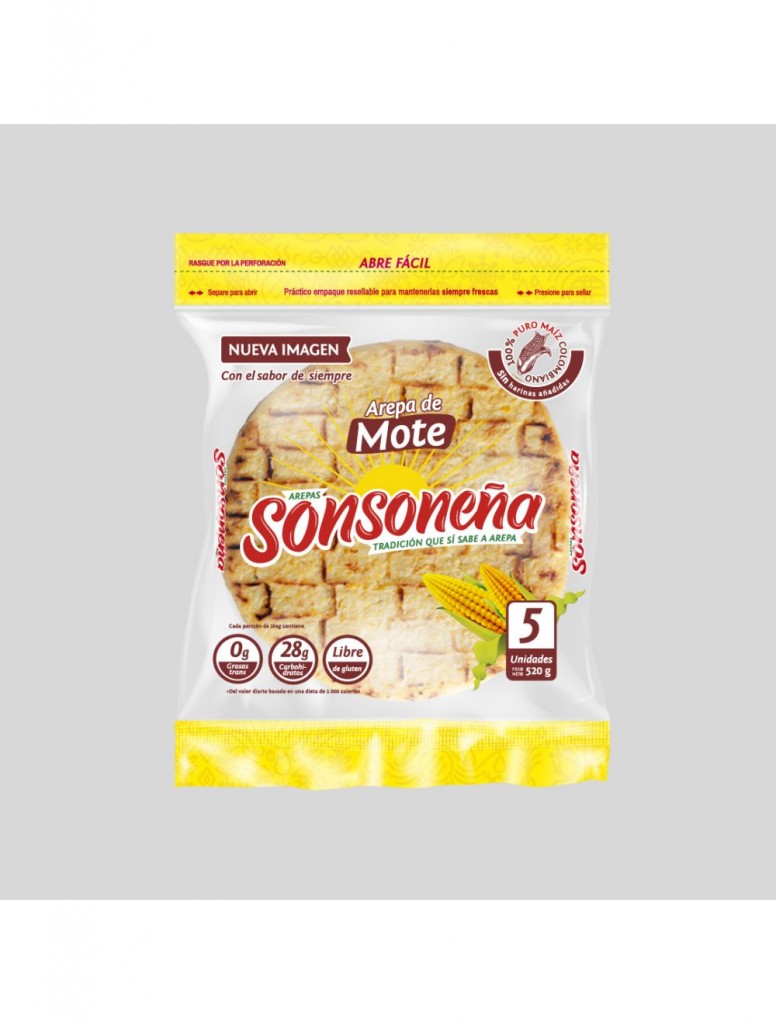 AREPA TELA DE MOTE SONSONEÑA 5 UN*520GR