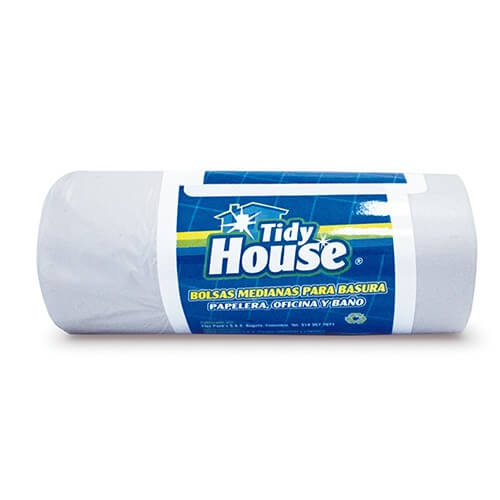 BOLSA DE BASURA BLANCA TIPO HOGAR TIDY HOUSE 10 UND