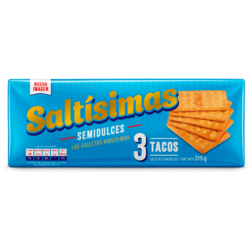 GALLETAS SEMIDULCES SALTISIMAS 3 TACOS