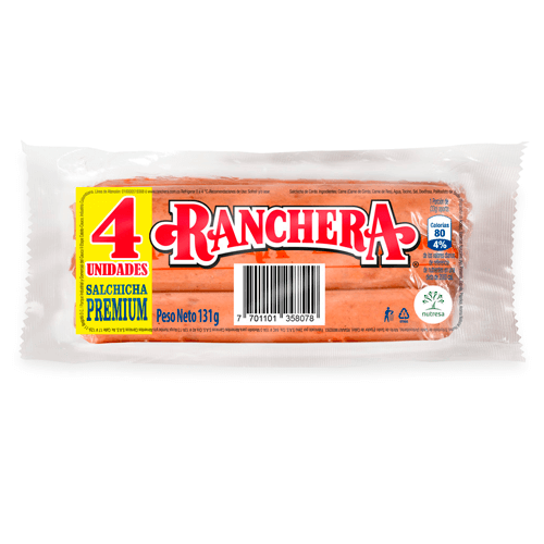 SALCHICHA RANCHERA X 131 G X 4 UD