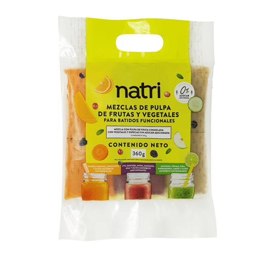 PULPAS DE FRUTAS Y VEGETALES NATRI 360G.