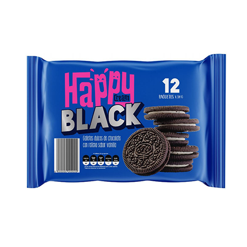 GALLETA SANDWICH HAPPY BLACK 12 PQ