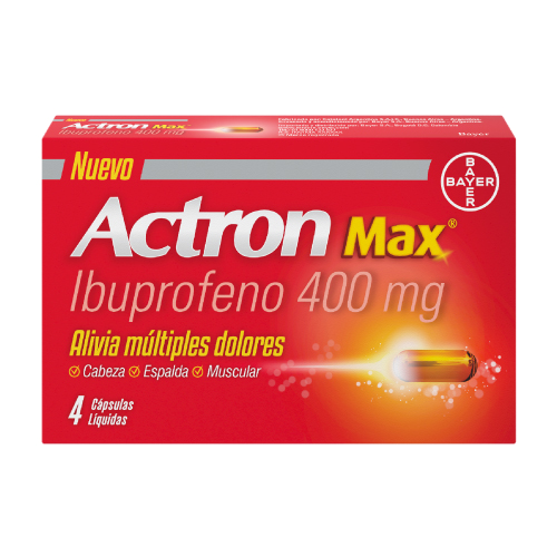 ACTRON MAX® IBUPROFENO CAPSULAS LIQUIDAS X 4 UND