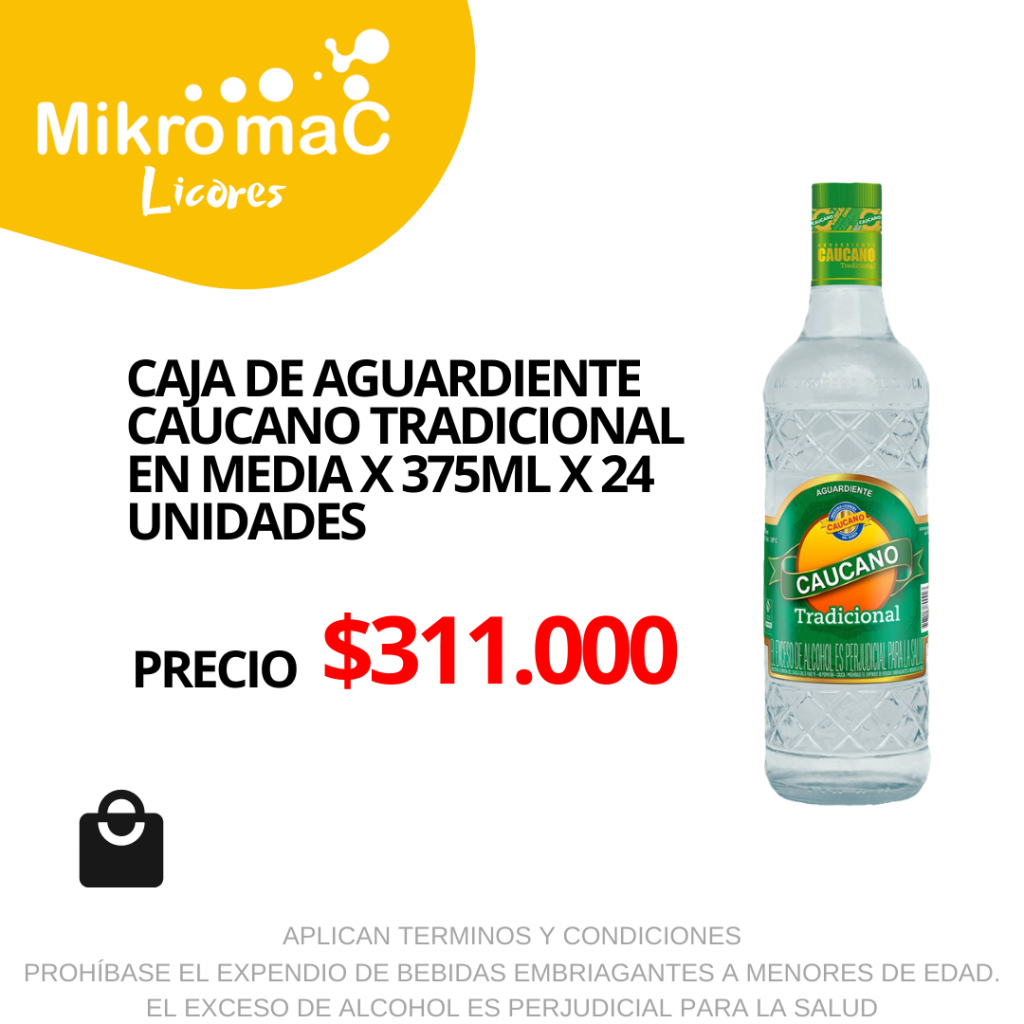 AGUARDIENTE CAUCANO TRADICIONAL MEDIAS
