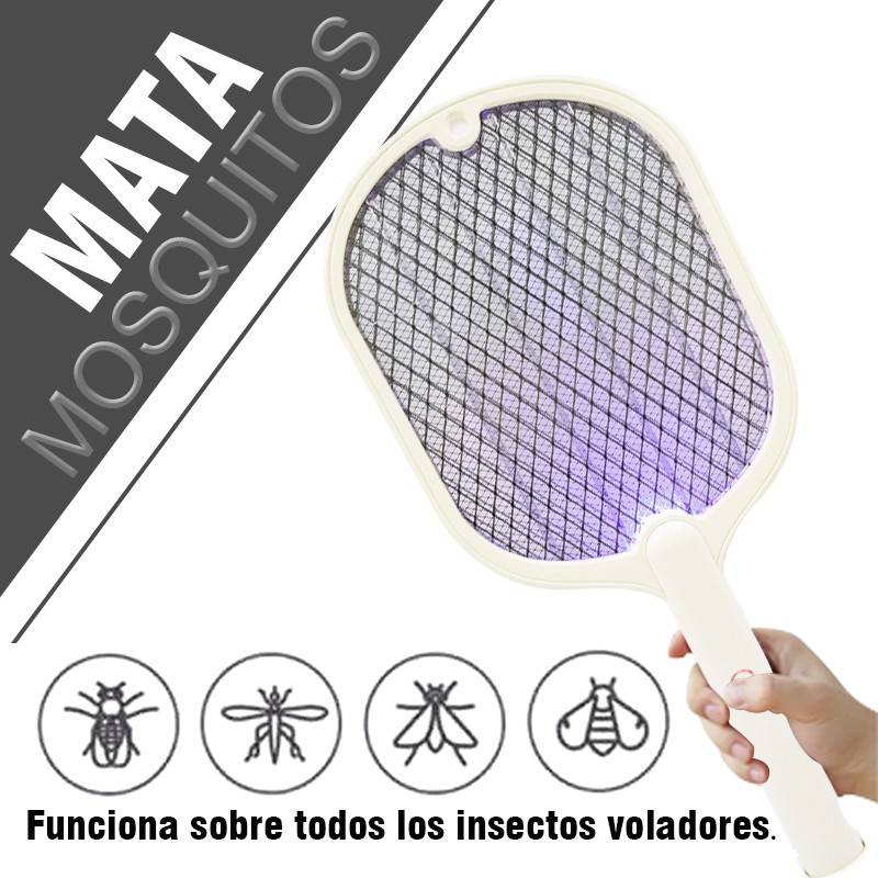 RAQUETA ELÉCTRICA MATA MOSQUITOS ELIMINA INSECTOS