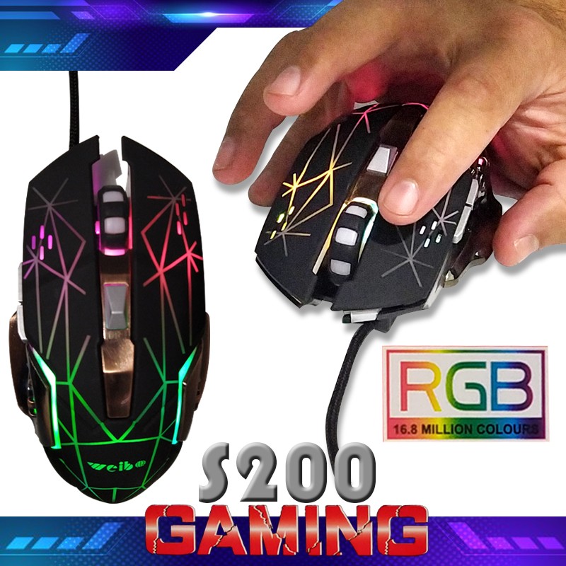 MOUSE GAMING WEIBO S200 GAMER LUCESV TECNOLOGIA