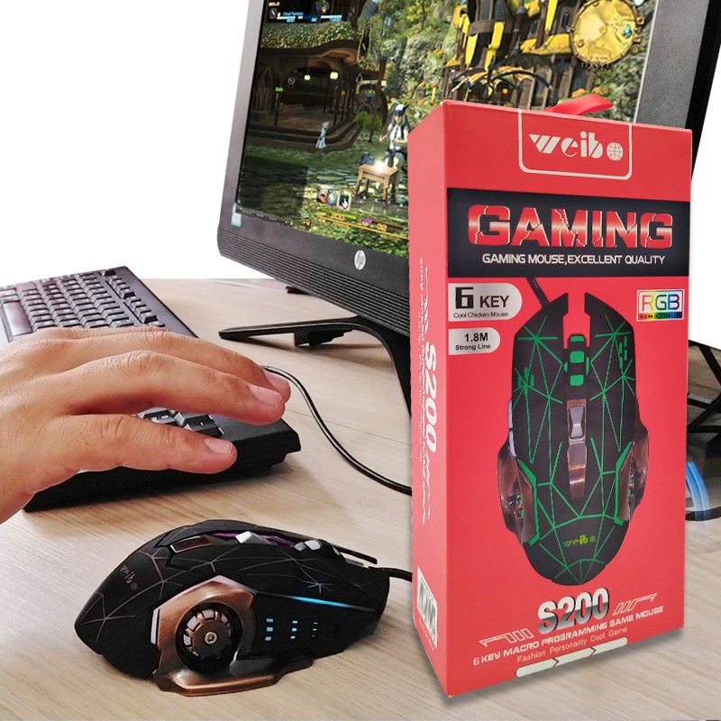 MOUSE GAMING WEIBO S200 GAMER LUCESV TECNOLOGIA