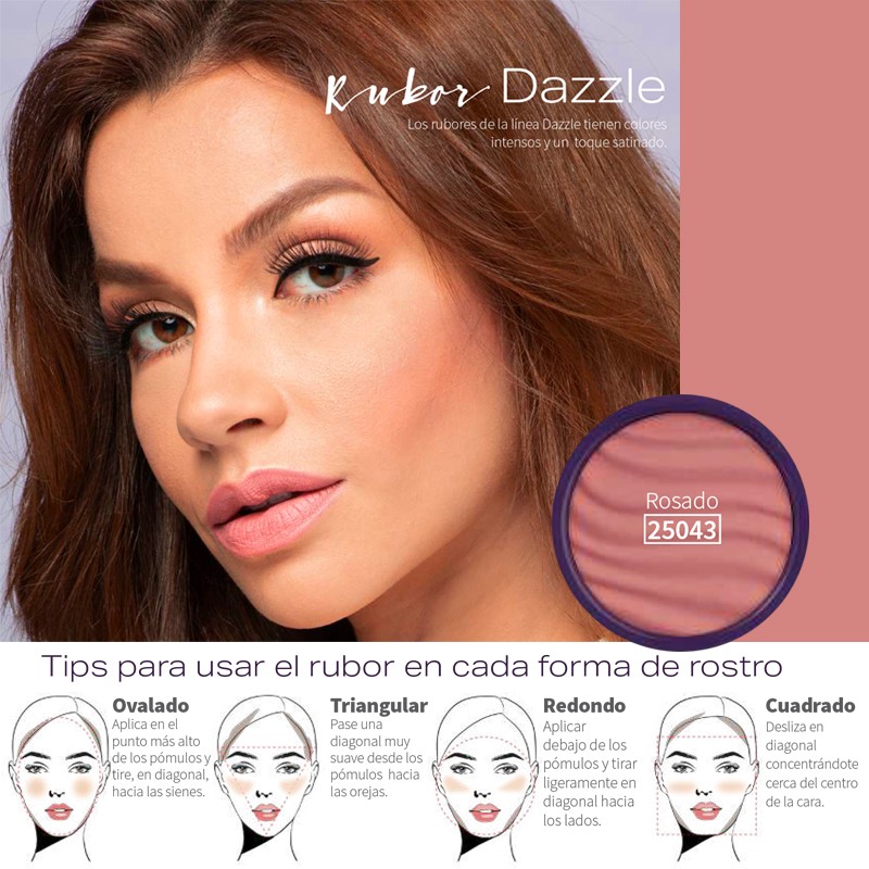 RUBOR DAZZLE COMPACTO FACIAL ROSADO HND FEMENINO ROSTRO