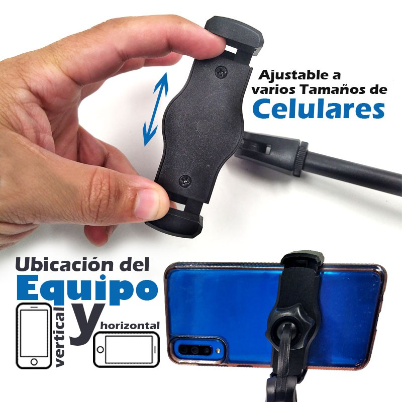 SOPORTE CELULAR BASE AJUSTABLE SELFIS VIDEOS TECNOLOGÍA