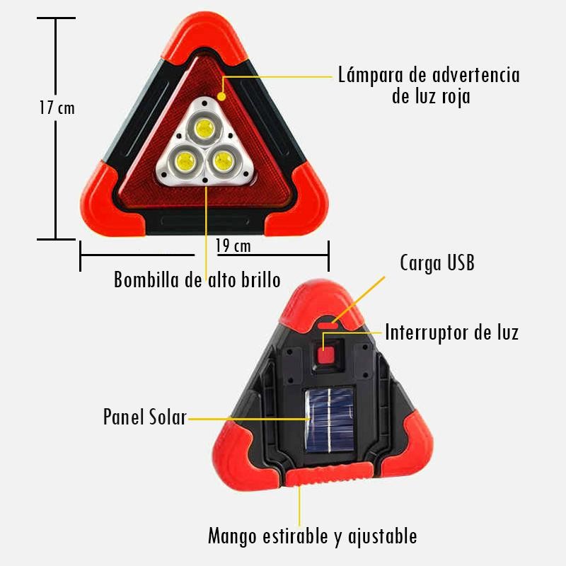 LAMPARA ADVERTENCIA ROJA CARRETERA LUZ LED EMERGENCIA