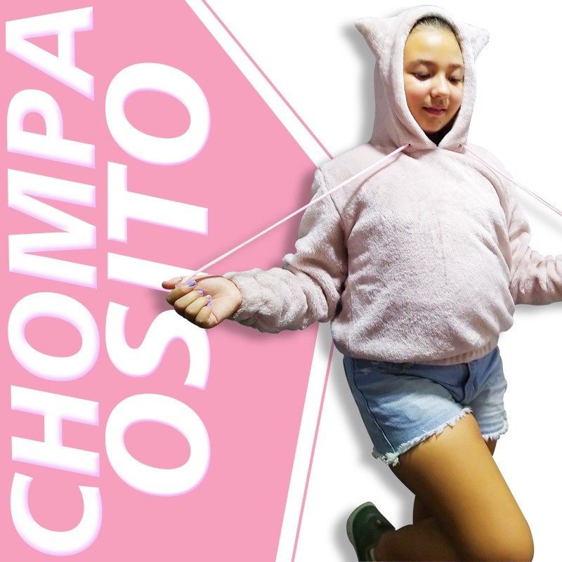 CHOMPA OREJAS OSITO PARA NIÑAS BUSO VESTUARIO INFANTIL 2-4