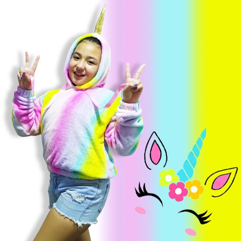 CHOMPA UNICORNIO PARA NIÑAS BUSO 10-12 VESTUARIO INFANTIL $66900
