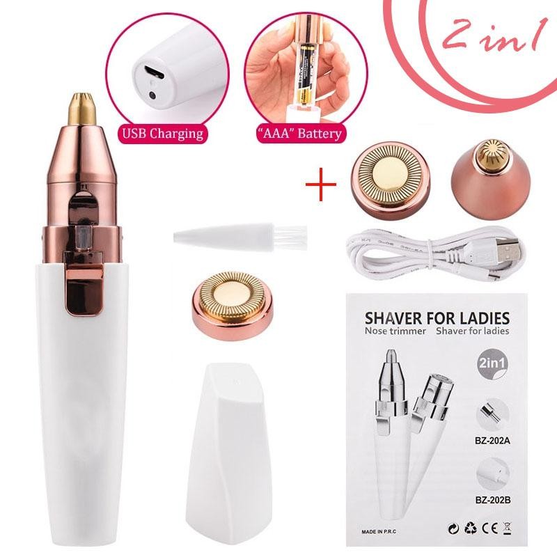 DEPILADOR ELÉCTRICO CEJAS BIGOTE 2 EN 1 MUJERES