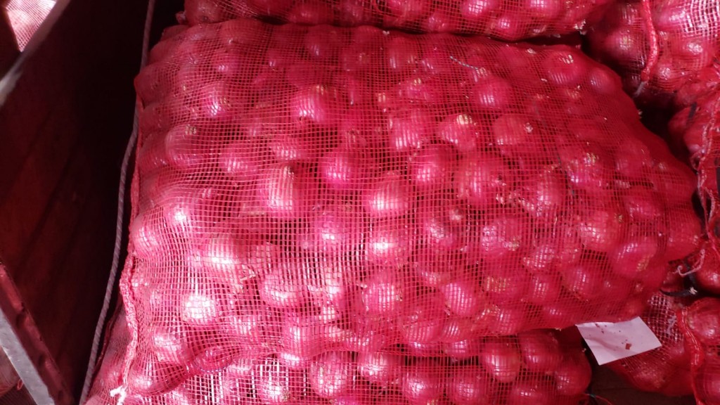 Cebolla roja importada terciada bulto x 44 kilos